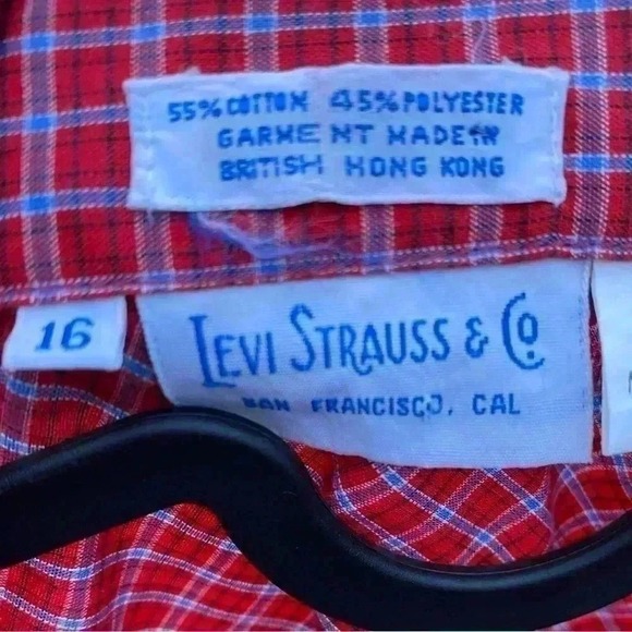 Levi's Strauss Women's 16 43x25‎ XL Western plaid Smocked snap button shirt vtg - Picture 1 of 15